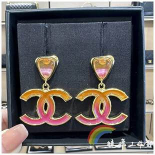 Колье Chanel, fuchsia серьги, эмаль, новая коллекция, градиент