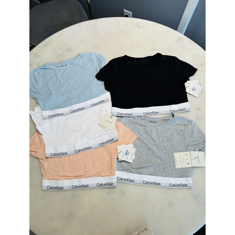 In-Stock Ck American Modern Gravity Strap New Classic Non-Padded T-Shirt Style Bra Crop Top Qf7213