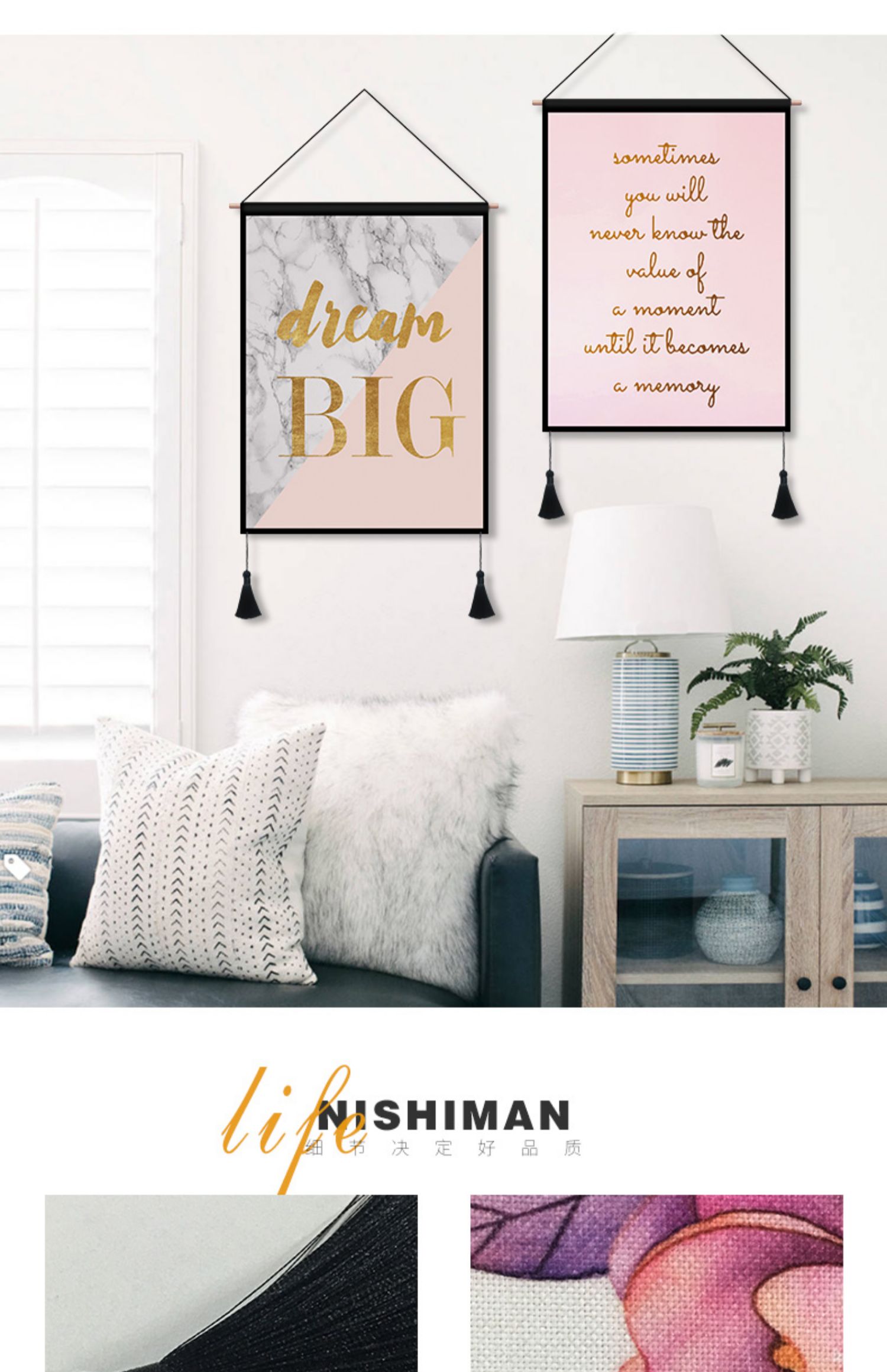 Bắc Âu hiện đại tối giản sơn tường phòng khách phòng ngủ lưới màu đỏ trang trí tấm thảm ký túc xá đổi mới nền vải - Tapestry thảm treo tường trang trí phòng ngủ