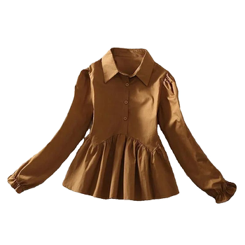 Babydoll ດູໃບໄມ້ລົ່ນຂອງແມ່ຍິງຝຣັ່ງ niche ເທິງເສື້ອແຂນຍາວ