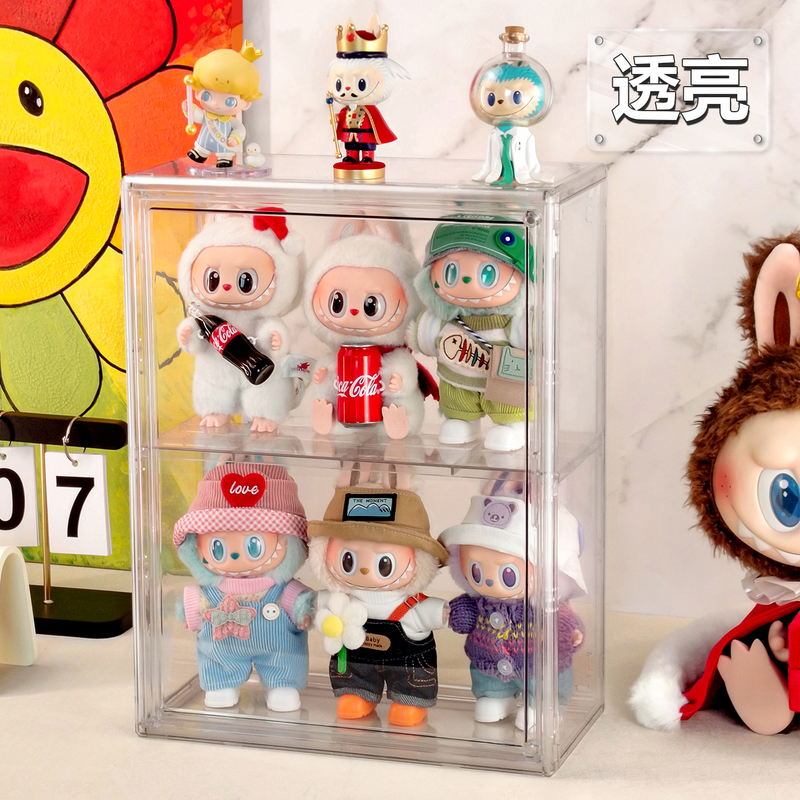 Labubu Storage Display Stand Doll Cat Acrylic Bubble Mart Labubu Doll Cabinet Blind Box Display Box