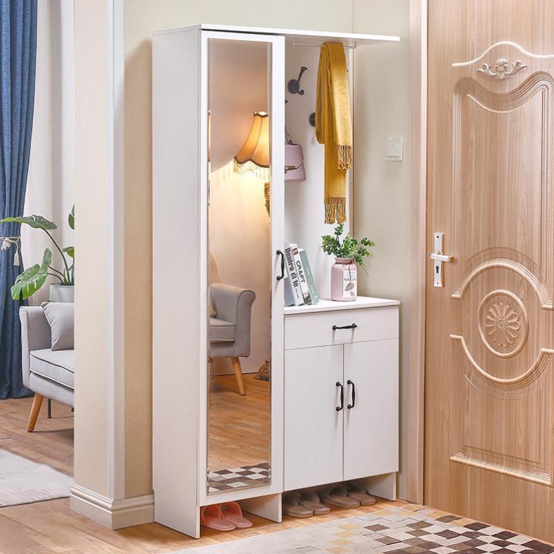 2023 new exploits door hall cabinet footwear cabinet cloakroom with mirror with drawer with hanger lockers Field Garden into the door Hyun-Taobao