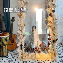 ins style mirror edge decorative frame diy transformation material high-end full-length mirror lace internet celebrity wall homemade