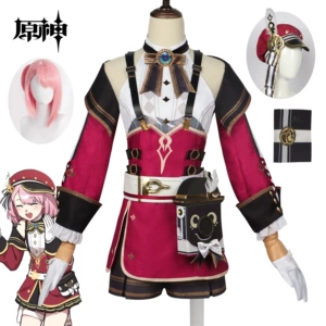 Cát Rồng Genshin cos phù hợp với Charlotte cosplay nữ Fontaine phóng viên trò chơi anime nữ