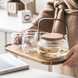 Japanese Kung Fu tea set home office simple style high temperature resistant glass tea cup tea kettle tea kettle