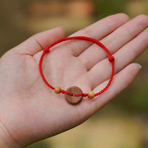 Ayub peach wood amulet ten years old peach wood necklace baby children frightening amulet safety buckle gourd hanging