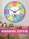 Children's Early Education Learning Wall Clock for Home Bedroom, Automatic Time-Setting Radio-Controlled Clock, Living Room Bedroom Background Wall Student Clock