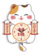Happy and Creative Clock for Living Room, Home Use, No-Drill Wall Clock, Lucky Cat, Simple and Unique Bedroom Silent Swing Clock