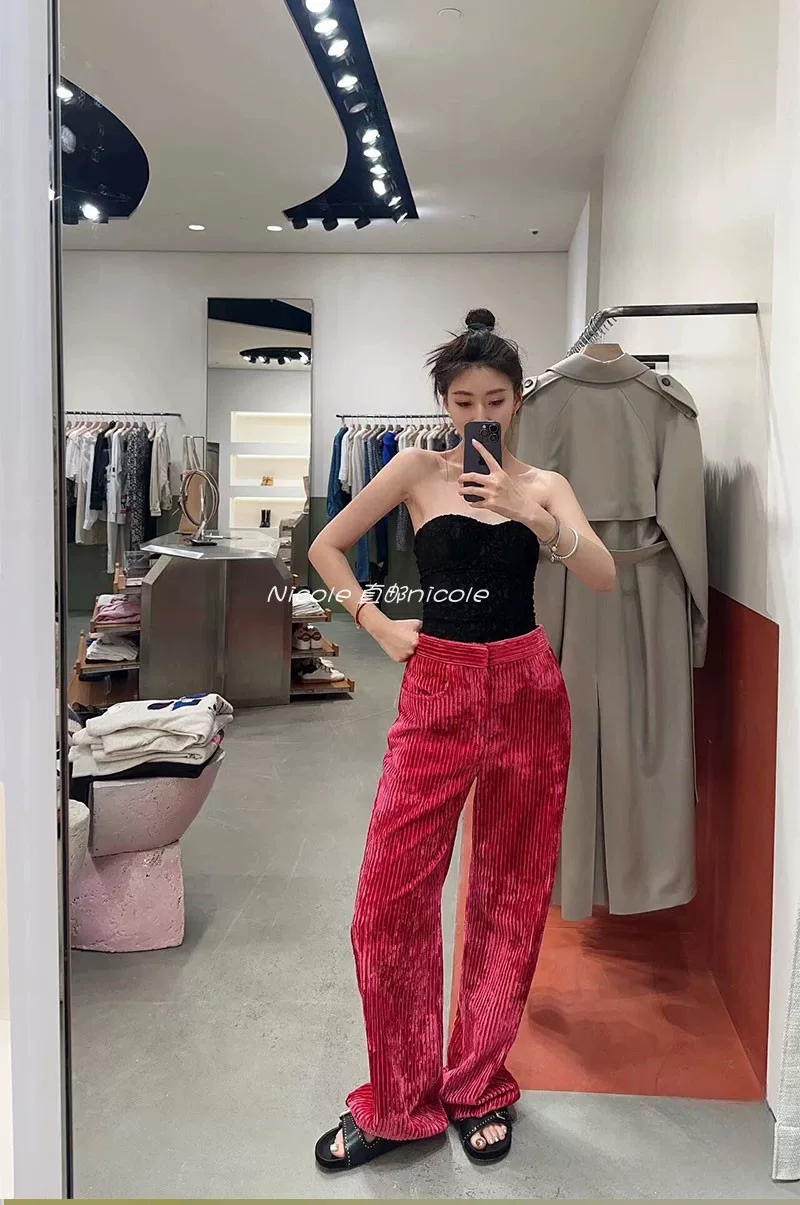 Прямая рассылка Isabel Marant FW23 Осень-зима чистый корда Cordy Cordy Cordy Cordy большой двойной карман двойная куртка