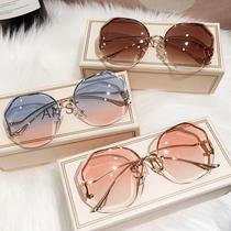 2024 New Anti-UV Gradient Sunglasses Womens Fashion Rimless Sunglasses Womens Sunglasses Driving