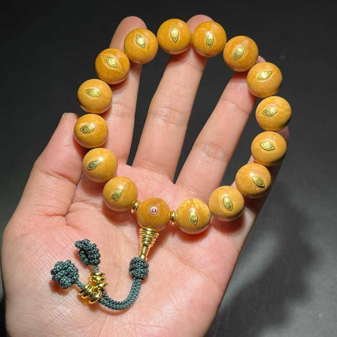 龍眼菩提8顆念珠麒麟眼佛珠菩提子精選龍眼菩提手串文玩木作手鏈