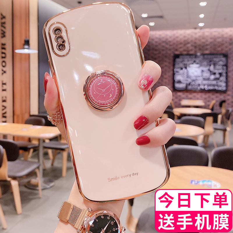 Apple x mobile phone protection shell xr ultra-thin iphonex electroplating xsmax anti-fall xs upscale silicone protective sleeve iphol full bag camera soft edge xmax mesh red condo