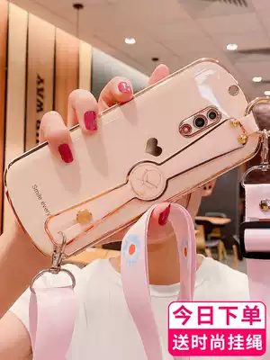 oppo reno2 mobile phone Protective case opporeno high-grade women's silicone soft shell all-inclusive camera lens anti-fall new protective cover electroplating personality creative limited edition ultra-thin Protective case wrist guard hanging