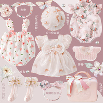 All-cotton era baby gift full-month gift newborn baby meeting gift clothing set practical for baby one-year-old princess
