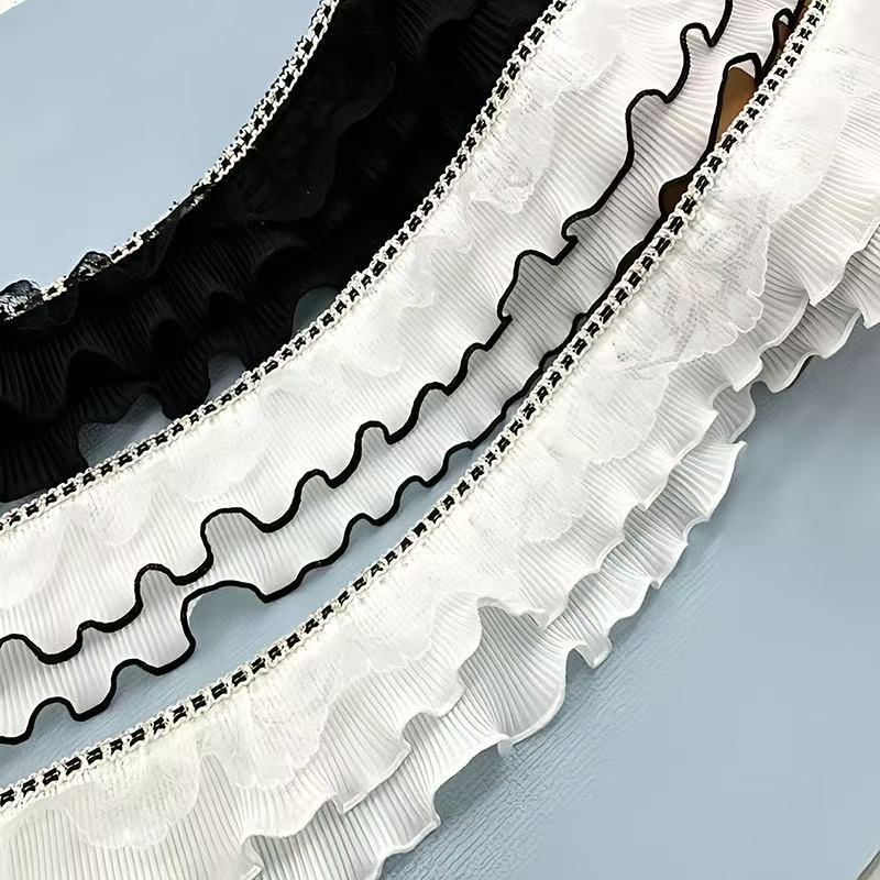 Curtain Lace, French Romantic Embroidery, Gold Thread Stand-Up Edge, Side Lace Trim, Light Luxury Bedroom and Living Room DIY