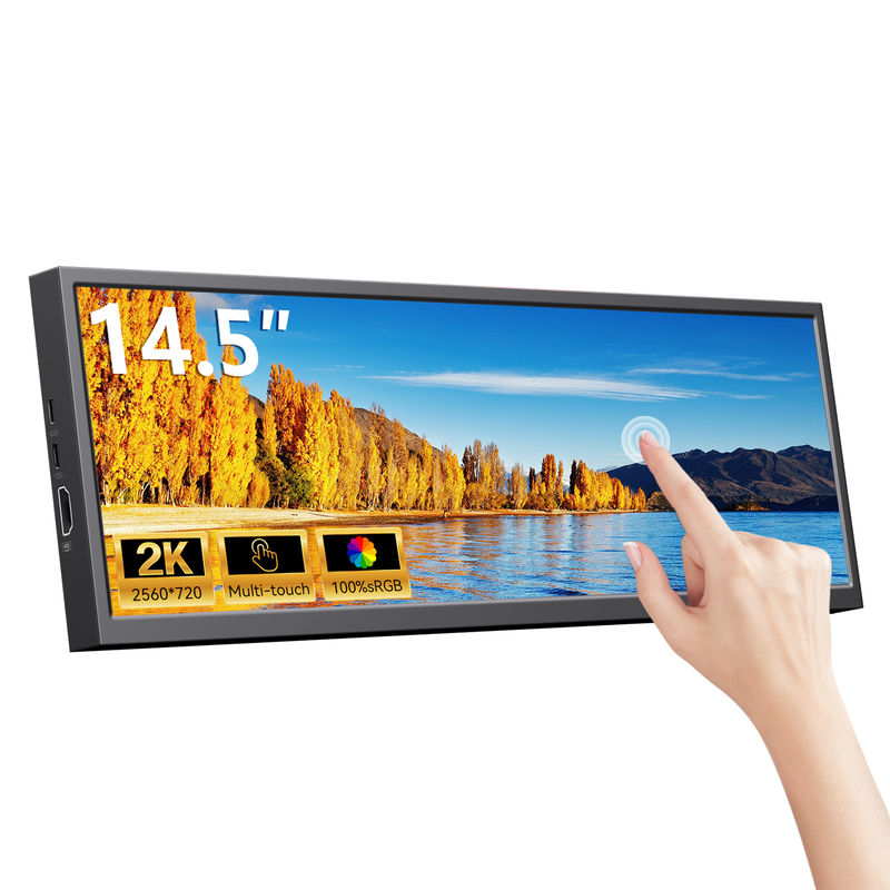 Portable Monitor, Computer Extension for Direct Connection to Desk, Secondary Screen for Case, Long Strip-Shaped Monitor, Touch Screen for Monitoring Stocks Portable Monitor, Computer Extension for Direct Connection to Desk, Secondary Screen for Case, Long Strip-Shaped Monitor, Touch Screen for Monitoring Stocks