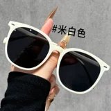 Солнцезащитные очки белой рамы для женщин 2025 Новая высококачественная защита от солнца и ультрафиолетовые лучи, подходящие для квадратной лица и небольших поляризованных солнцезащитных очков