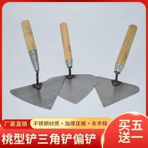Wall building tools triangular shovel tip large shovel bricklayers knife brick northeast large peach-shaped shovel brick knife offset shovel