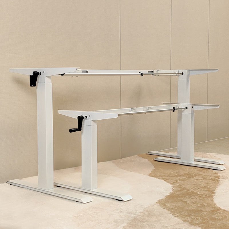 Elephant Leg Hand-Cranked Adjustable Table Legs, Electric Durable Desk Coffee Table Stand, White Manual Electric Adjustable Table Frame