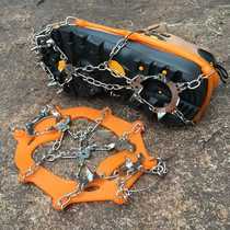 Outdoor crampons anti-slip shoe covers stainless steel 18-tooth ice gripping snow and mud anti-slip foot covers mountaineering shoe spikes simple