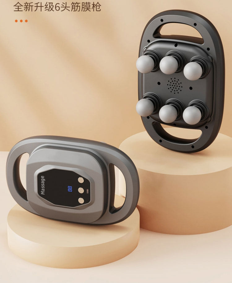 Массаж пушка 多多量六头筋膜枪黑科技全自动肌肉放松按摩器多功能电动肌颈膜枪 Tlxt