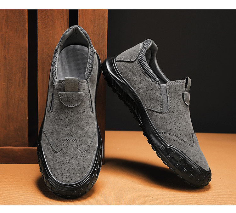 Herren Slipper Aus Khakifarbenem Wildleder Für Alltag Und Beruf_voghion.com