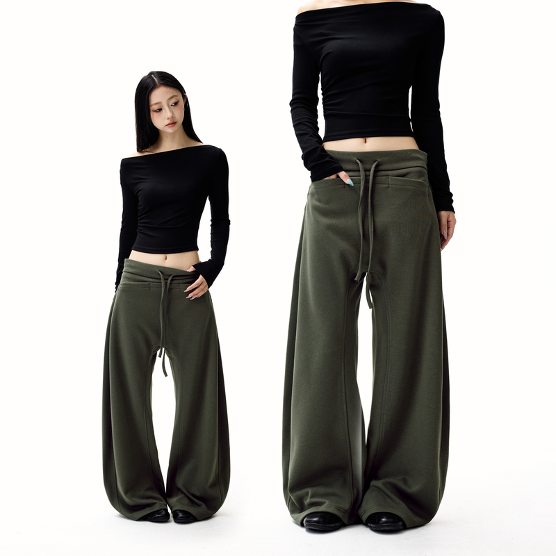 T2Toxin American Retro Casual Sports Scimitar Pants, Loose and Drapey, Versatile Wide-Leg High-Street Cool Sweatpants T2Toxin American Retro Casual Sports Scimitar Pants, Loose and Drapey, Versatile Wide-Leg High-Street Cool Sweatpants