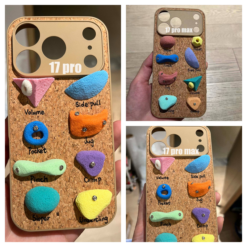 Rock Climbing Phone Case, Real Rock Point Phone Case, Handmade Apple Rock Climbing Phone Case, Bouldering Dopamine Color