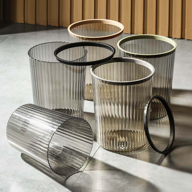 Transparent trash can home 2022 new ins wind large capacity kitchen living-room toilet toilet bedroom light lavish-Taobao