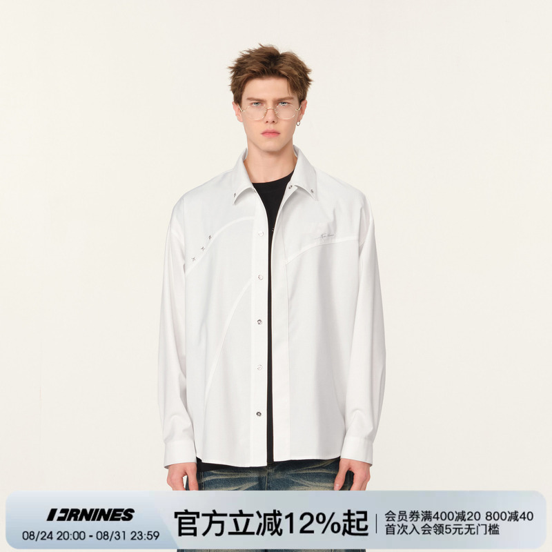 Fornines Design-Focused Niche Long-Sleeve Shirts for Men and Women, Couple's Autumn Embroidered Deconstructed White Shirt Jacket Fornines Design-Focused Niche Long-Sleeve Shirts for Men and Women, Couple's Autumn Embroidered Deconstructed White Shirt Jacket