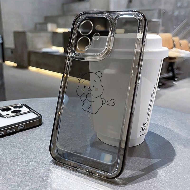 Suitable for Apple 15 Pro Max Phone Case, New iPhone 14 Pro Cute Winnie Se2/3 Bear 12 Soft Silicone 11 Anti-Drop XS Max Space Case 8 Plus High-End Feel 7P Full Coverage 6S