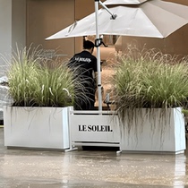 Outdoor wrought iron flower box combination swing partition fence coffee shop commercial street stainless steel planting box custom flower trough