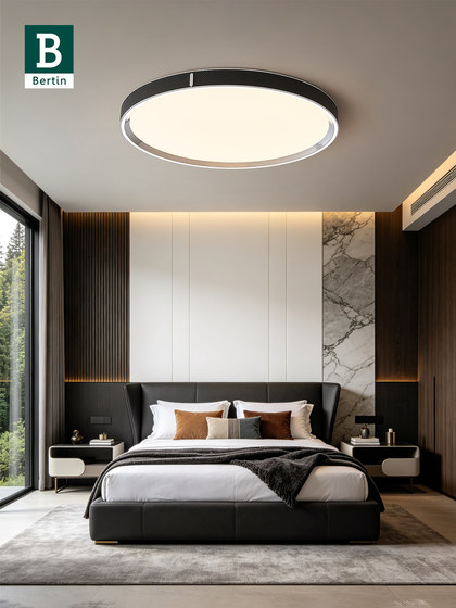 Bading Italian-Style Minimalist Bedroom Ceiling Light, Modern Light Luxury High-End Leather Lighting Fixture, Master Bedroom Children's Room Eye-Protection Lamp