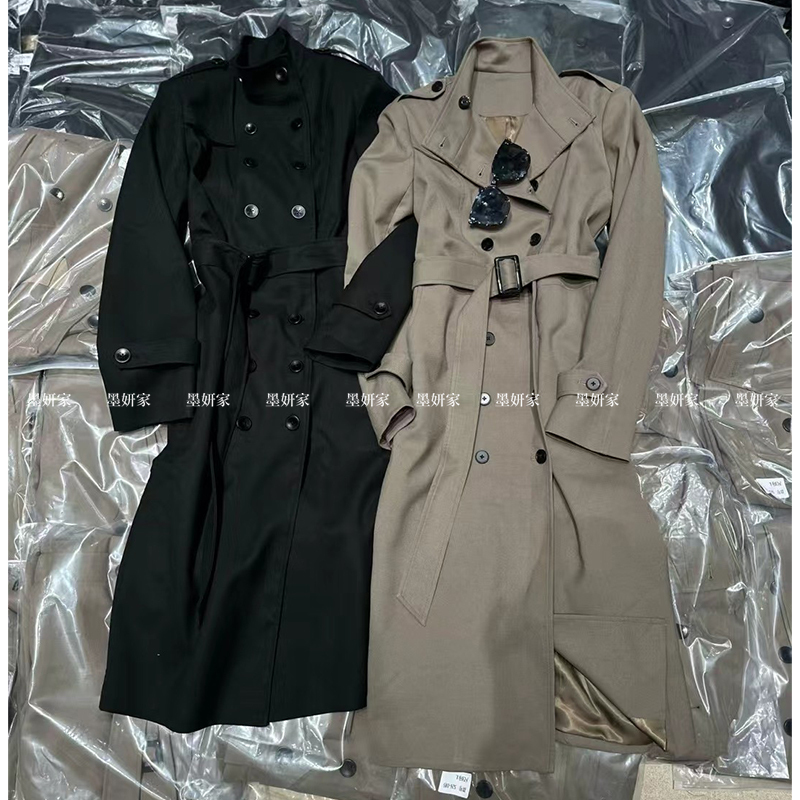 Designer Brand New 2026 Classic Long Over-The-Knee Trench Coat for Women, British Style Mid-Length Coat for Women