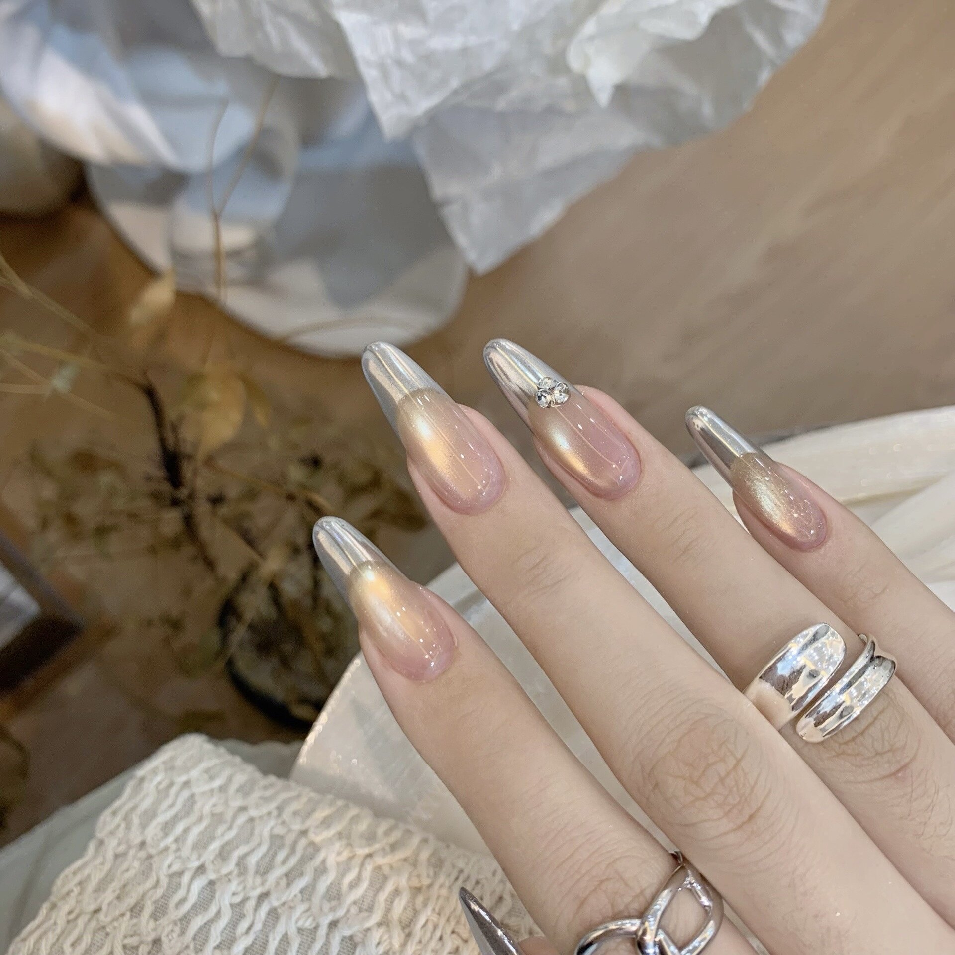 Champagne Gold Cat Eye Gel Polish: 15ml Magnetic Formula - Detail image 4