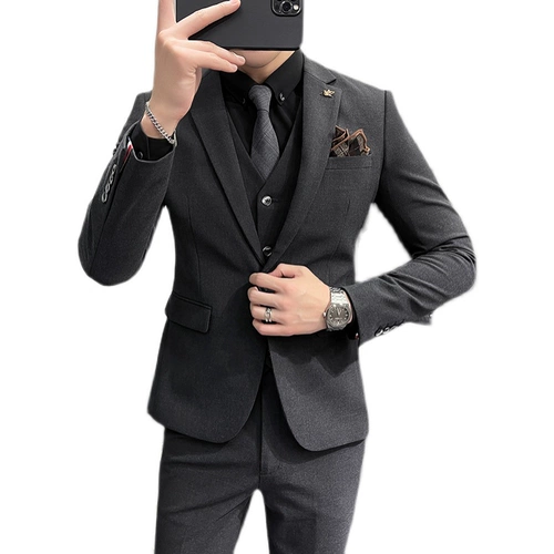 Демисезонный трендовый классический костюм для отдыха, свадебное платье, в корейском стиле, облегающий крой, большой размер