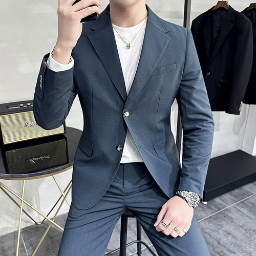 Летний тонкий комплект, пиджак классического кроя, костюм для отдыха, изысканный стиль, в корейском стиле, большой размер
