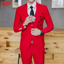 Spring and autumn groom suit suit suit male suit Wedding men Korean version of the trend slim host clothing male