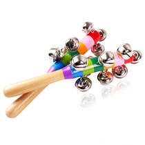 Hand rattle baby toys 0-1 years old wooden string drum bell rattle 3-6-9-12 childrens rattle