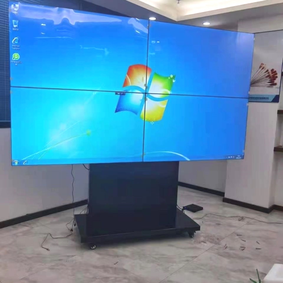 46 46 49 55 inch liquid crystal splicing screen cabinet floor type mobile bracket monitoring display TV wall equipment cabinet-Taobao