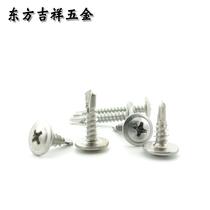Stainless steel cross large flat head washer drill tail screw self-tapping round head dovetail wire drill iron sheet steel plate M4 2 4