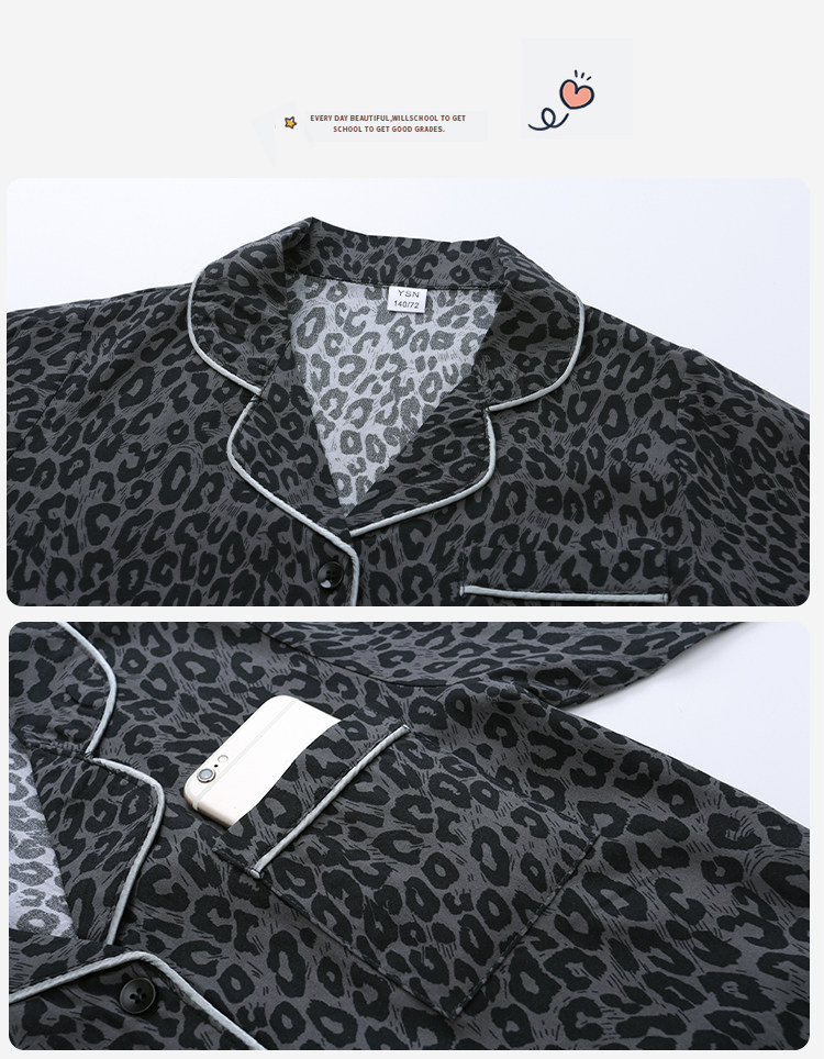 Girls' Retro Autumn-Summer Modal Woven Pajamas, Long-Sleeve Cardigan, Home Wear Set for Older Children and Students — 18