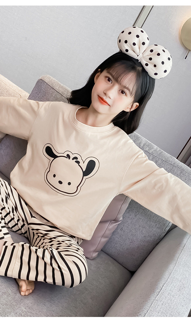2026 New Children's Home Wear for Older Kids, Summer Air-Conditioned Clothing, Long-Sleeve Girls' Pajamas, Spring and Autumn Style, Pure Cotton — 14