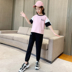 Cô gái Summer Outfit 2020 mới trẻ em thời trang mùa hè thời trang Net Red 12-Year-Old cô gái thể thao hai mảnh. 