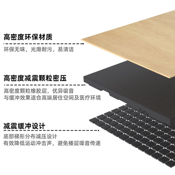 Xmaster Fitness Odor-Free Eco-Friendly Wood Grain Floor Mat Home Eco-Friendly Floor Mat Shock-Absorbing Floor Mat Fitness Floor Mat