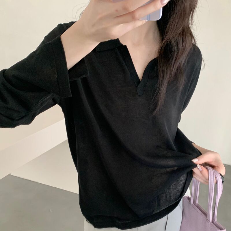 [Yueyue Home] Lyocell 36.7 - Tian Shuang Linen - Summer Cool and Breathable - Lapel Scissor Collar Pullover