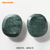 FS ABC classic Indian large flower green stone glass door handle wooden door clothing store coffee shop custom lettering