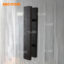 FS ABC long volcanic rock natural marble glass door handle wooden door cream style clothing store custom engraved