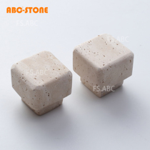 FS ABC pagoda square natural Roman Travertine wooden door cabinet door clothing store hotel custom wardrobe door small handle