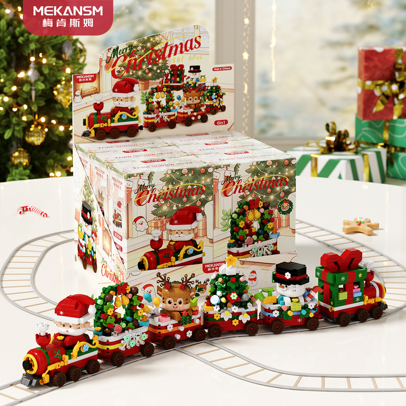 Mecensm Santa Claus Building Blocks Christmas Gift Assembly Toy Puzzle Gift Ornament for Friends Cheap